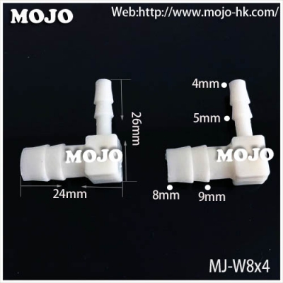 MJ-W8X4 PE Barb 8mm to 4mm