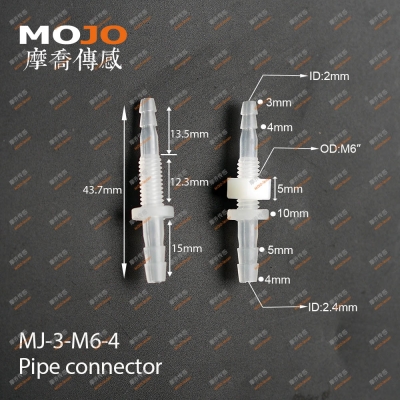 MJ-3-M6-4 Barb 3mm to 4mm Middle OD: M6 Only connector